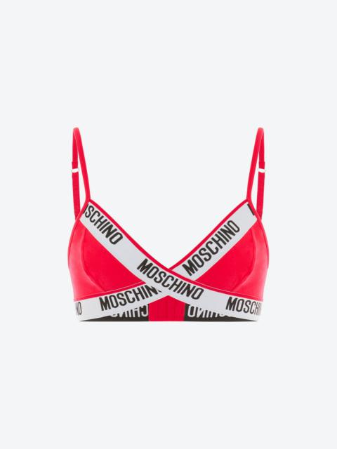 Moschino MICROFIBRE TRIANGLE BRA WITH LOGO