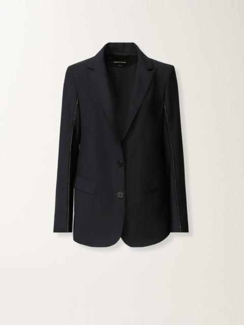 FABIANA FILIPPI Oversized jacket in night blue bistretch lightweight wool