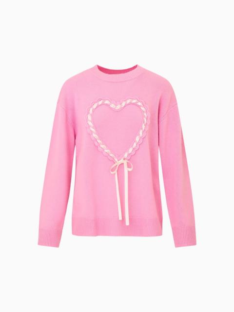 LoveShackFancy Juna Wool-Cashmere Heart Pullover
