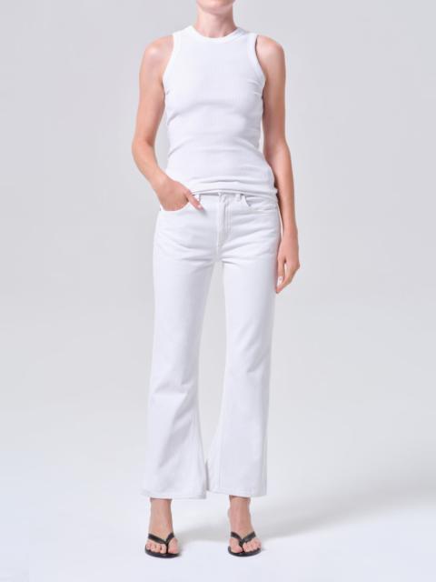 AGOLDE MID RISE KICK BOOT ANKLE IN CHALK WHITE