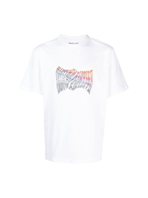 surrealist face-print cotton T-shirt