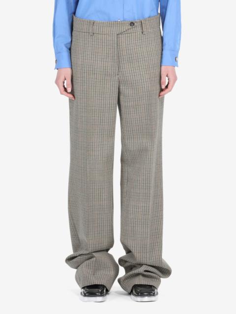 N°21 CHECKED WIDE-LEG TROUSERS