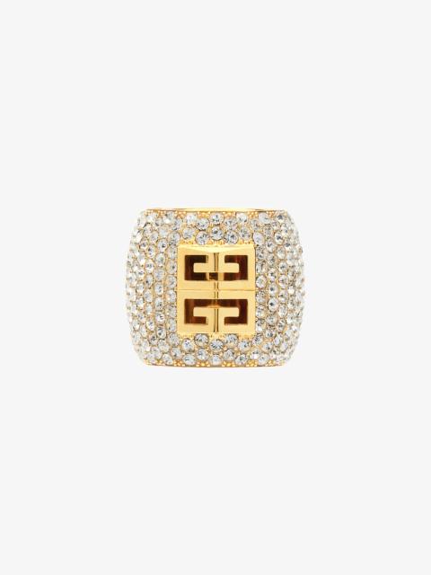 Givenchy 4G RING IN METAL WITH CRYSTALS