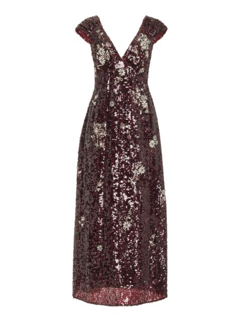 Sequined Midi Dress burgundy