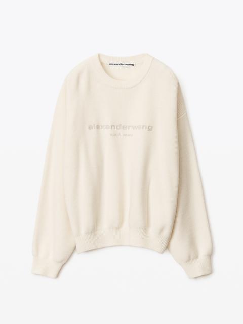 Alexander Wang LOGO PULLOVER IN BOILED WOOL