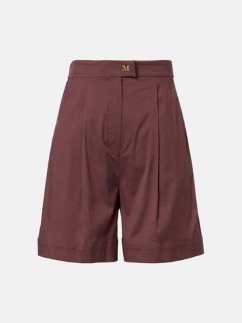 Max Mara Medeola pleated cotton-blend shorts