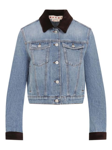 contrasting-collar jacket