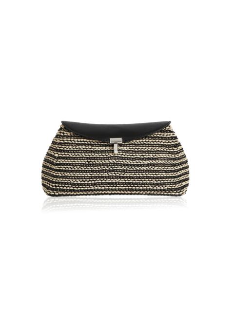 TOTEME Woven-Leather Clutch stripe