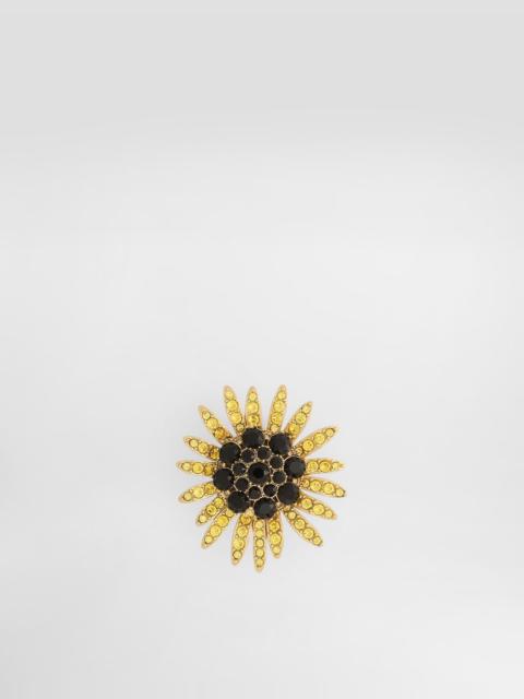 Dolce & Gabbana Sartoria floral brooch with rhinestones