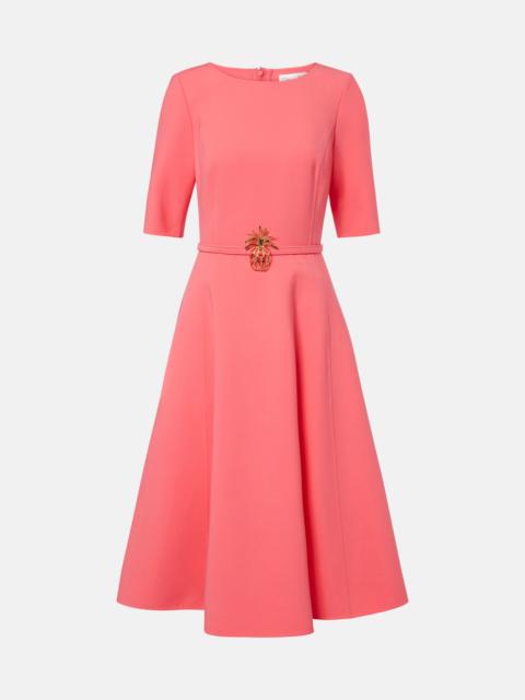 Oscar de la Renta Belted wool-blend midi dress
