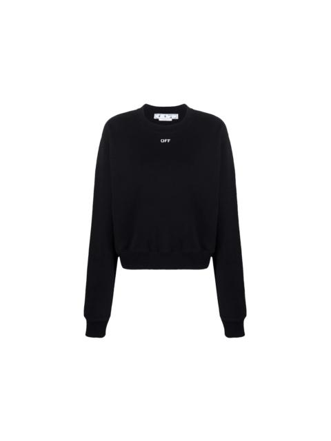 Off-White OFF-WHITE Women's OFF-Stamped Cropped Sweatshirt Black/White