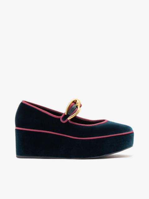 Larroudé Verona Flatform Deepsea Velvet