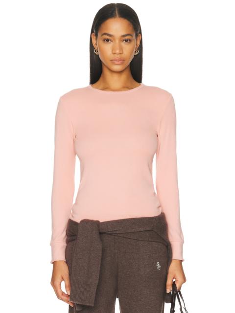 DONNI. The Baby Rib Scallop Long Sleeve Top