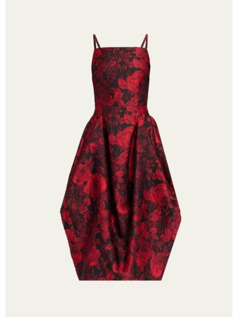 MICHAEL KORS COLLECTION Rose Jacquard Balloon Midi Dress