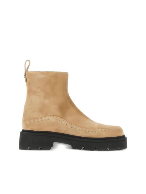 EMPORIO ARMANI lug-sole leather boots