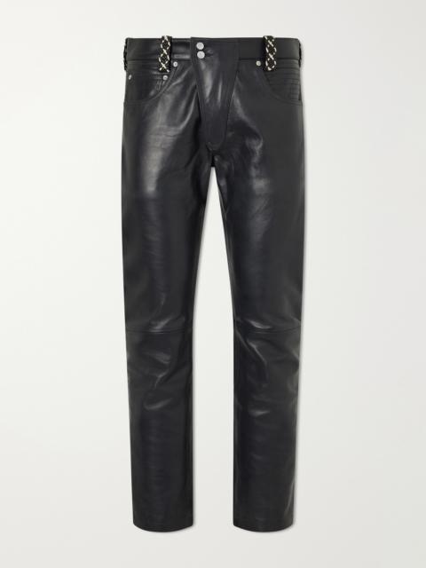 Enfants Riches Déprimés Moto Fly Straight-Leg Embellished Leather Trousers