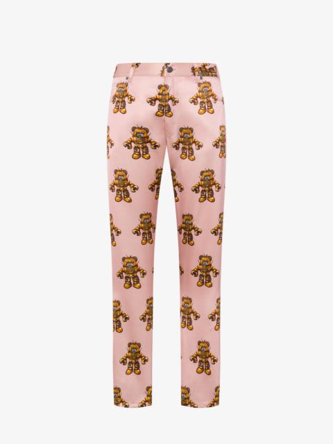 Moschino ROBOT BEAR VISCOSE AND WOOL TROUSERS
