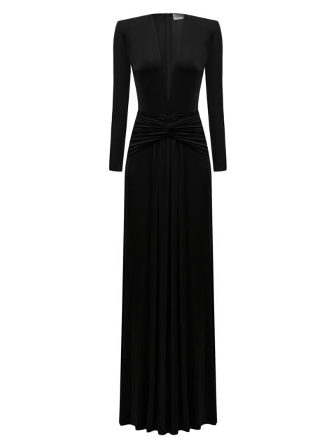 THE NEW ARRIVALS ILKYAZ OZEL Women's Azure Plunging Bodycon Gown - Dark Side