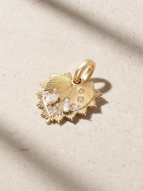 FOUNDRAE Heart Love Token Medium Medallion 18-karat Gold Diamond Pendant