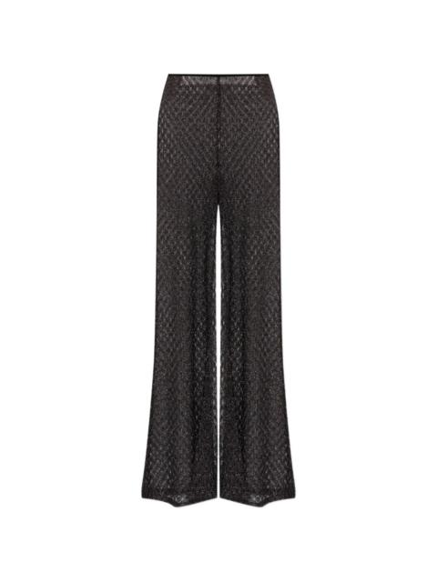 Missoni metallic-effect open-knit trousers