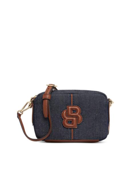 BOSS denim logo-plaque cross body bag