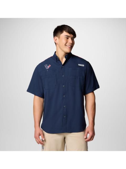 Columbia Men's PFG Tamiami Colorblocked Short Sleeve Shirt - Houston Texans