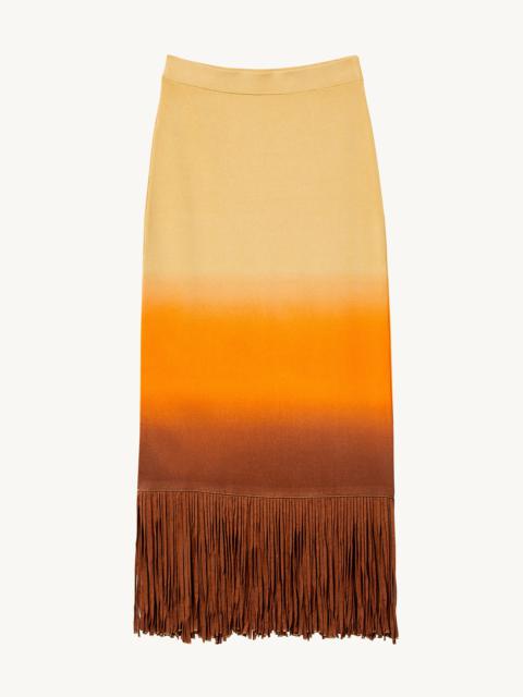 Sandro Midi skirt with tie-dye fringing
