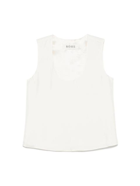 scoop-neck silk top