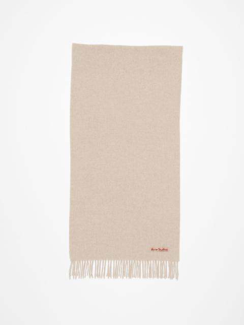 Fringe wool scarf – Narrow - Oatmeal melange