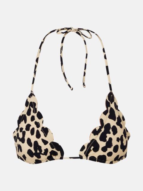MARYSIA Broadway leopard-print bikini top