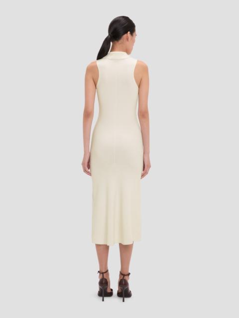 Victoria Beckham Mira Midi Dress In Sandstone