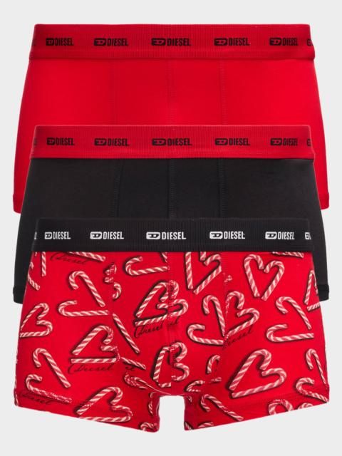Diesel Men & apos;s Damien Holiday Cotton Stretch 3-Pack Boxer Briefs