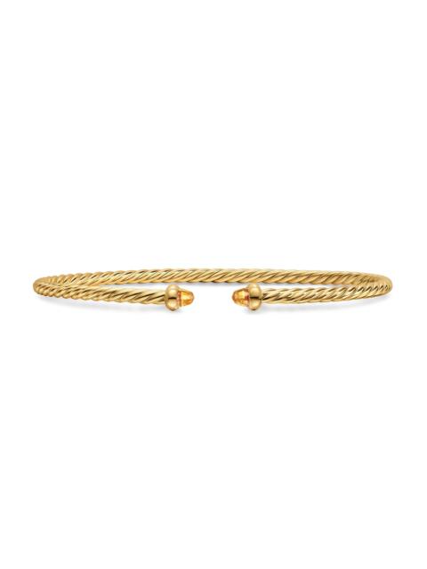 DAVID YURMAN Women's Micro Cablespira Flex Bracelet in 18K Yellow Gold - Citrine