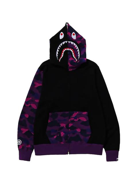 A BATHING APE® Color Camo Shark Full Zip Hoodie (FW23) "Black / Purple" 1J801 150 120 PURPLE
