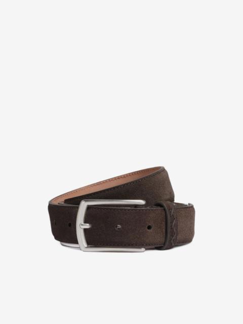 ZEGNA suede cross-stitch belt