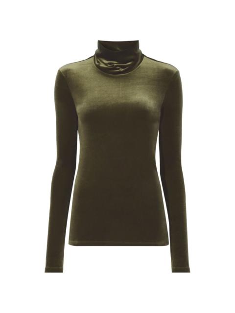 velvet-effect roll-neck top