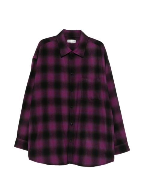 BALENCIAGA Balenciaga Check-pattern Logo-embroidered Shirt