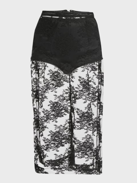 Dolce & Gabbana Pizzo Chantilly Lace Midi Skirt