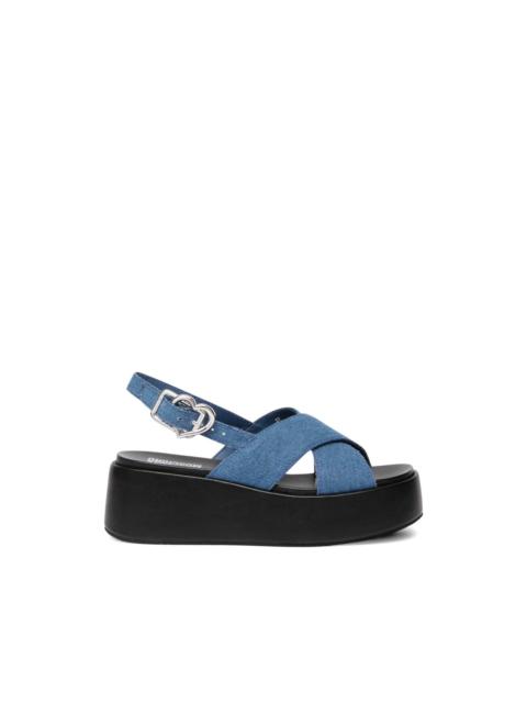 Moschino criss cross buckle sandals