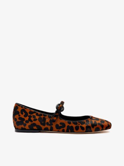 Larroudé Blair Ballet Flat In Leopard Print Calf Hair