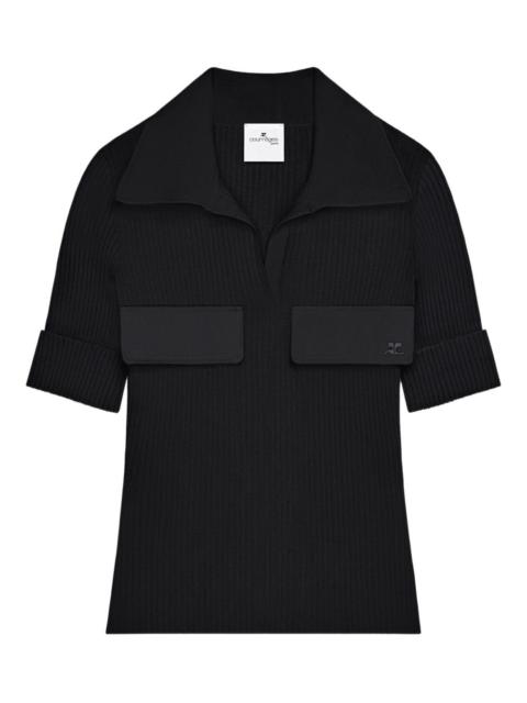 courrèges flap-pocket ribbed T-shirt