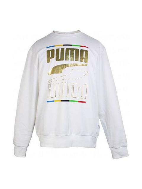 PUMA PUMA Printing Round Neck Casual Sports White 585267-02