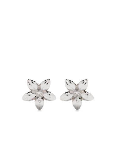 floral-shaped polished earrings