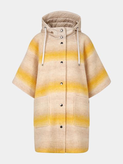 Harriet poncho in Mustard yellow/Beige