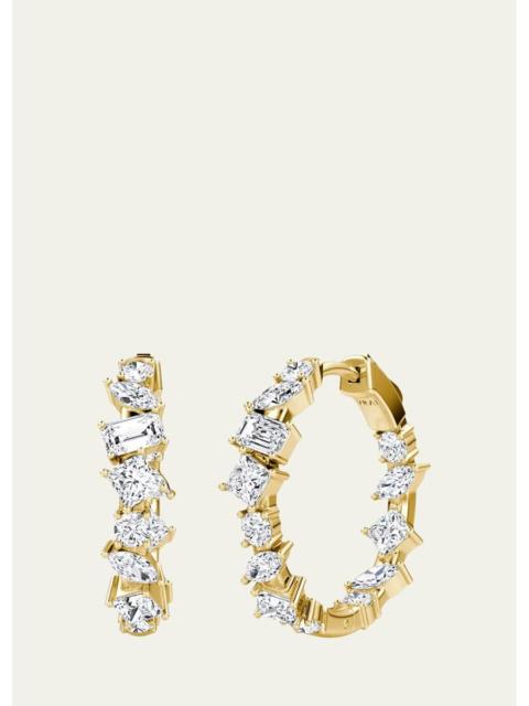 VRAI 14K Yellow Gold Lab-Grown Diamond Mix Shape Hoop Earrings