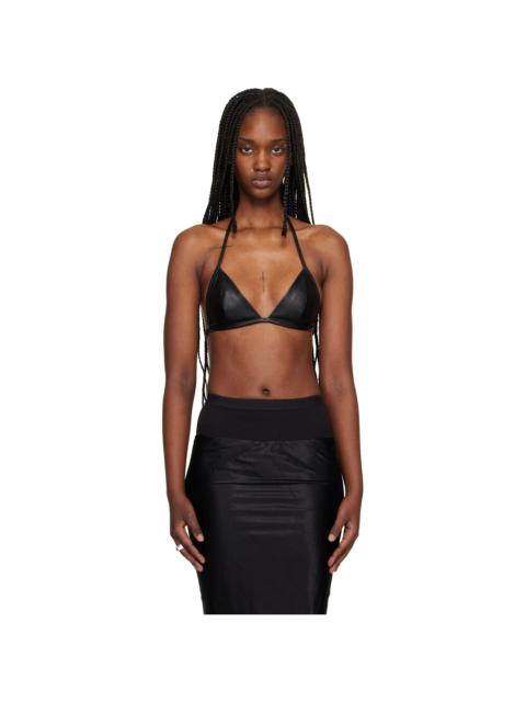 Rick Owens Black Temple Waxy Lamb Leather Bra