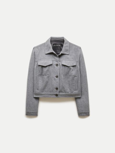 J.CREW Cropped jacket in wool-blend flannel