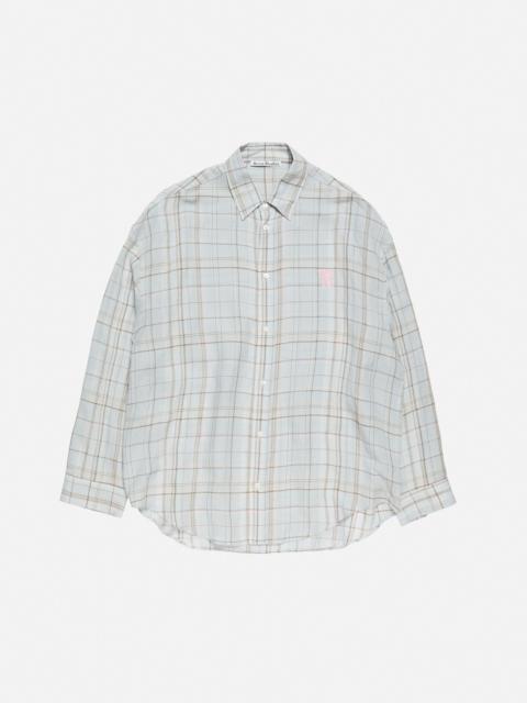 Acne Studios Linen check button-up - Grey/pink