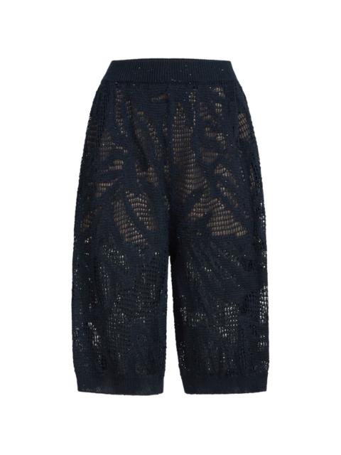 Brunello Cucinelli dazzling waterlillies bermuda shorts