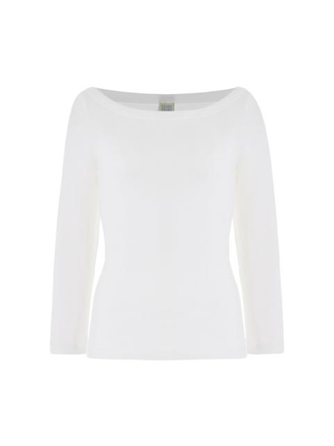FLORE FLORE Exclusive Steffi Boat Neck Organic Cotton Top white